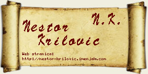 Nestor Krilović vizit kartica